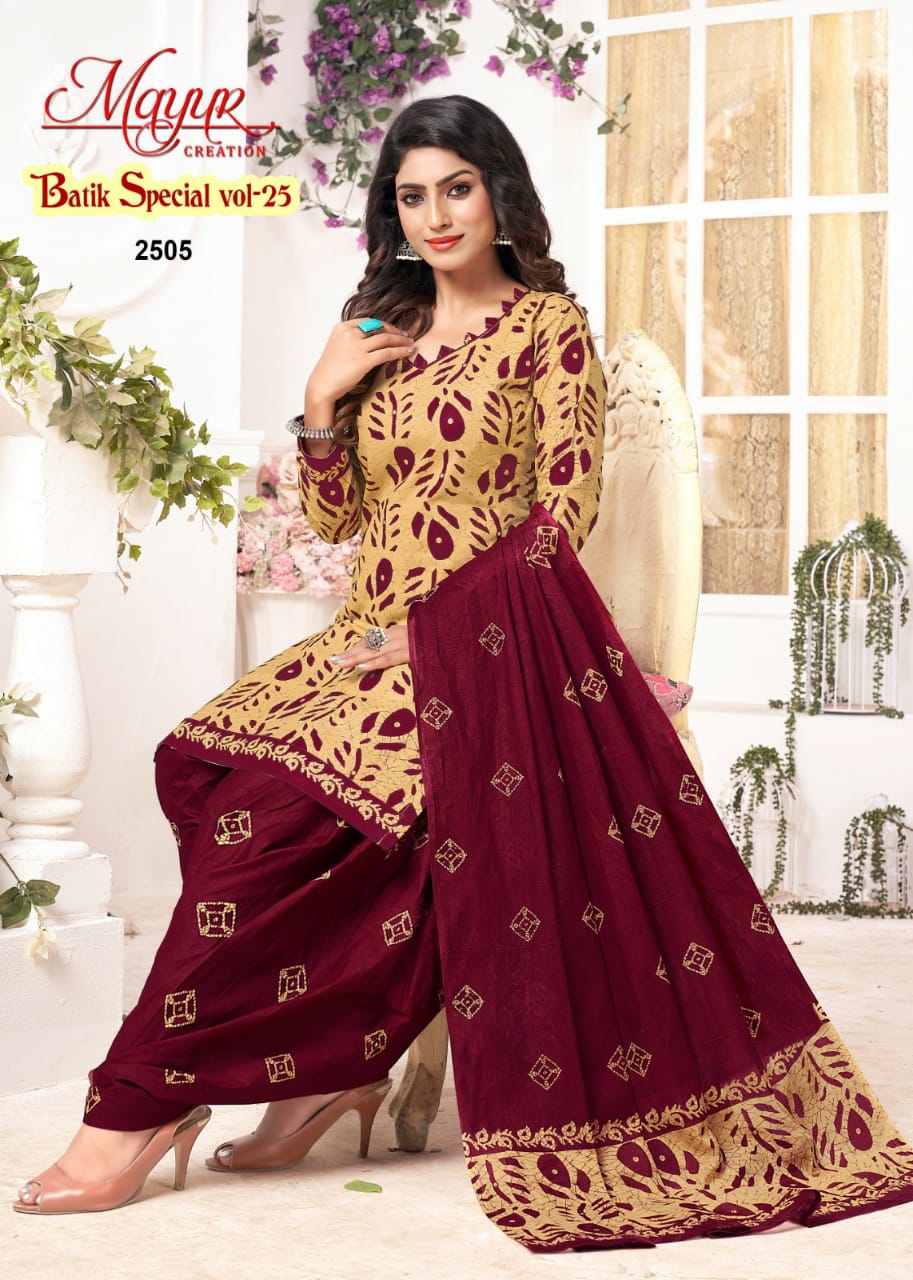 Mayur Batik Special Vol 25Printed Cotton Dress Material Catalog
